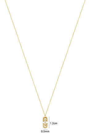 Cebeci 14 Ayar Ataç Altın Taşlı Kolye