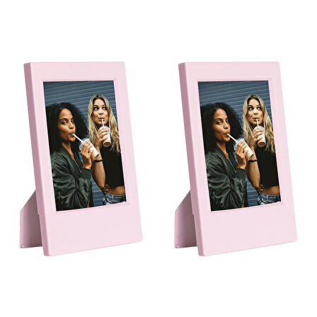 Instax mini 12 Pembe Slikon Kılıf Mini 28'li Albüm ve Fotoğraf Çerçeveleri Aksesuar Seti