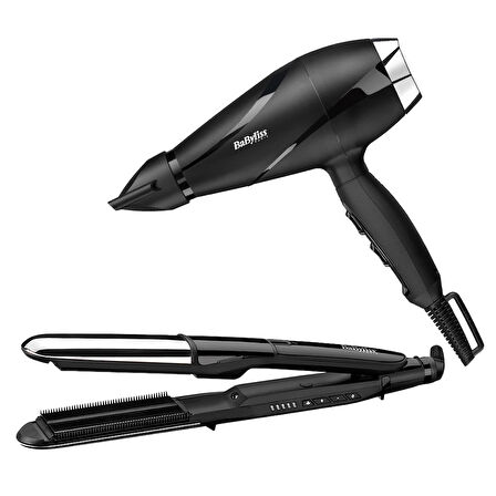 Babyliss Shine Pro 2200W Saç Kurutma Makinesi ve Steam Mist Buharlı Saç Düzleştirici Set