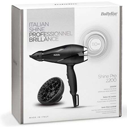 Babyliss 6713DE Shine Pro 2200W Saç Kurutma Makinesi ve AS126E Perfect Finish Hava Üflemeli Saç Şekillendirici Set