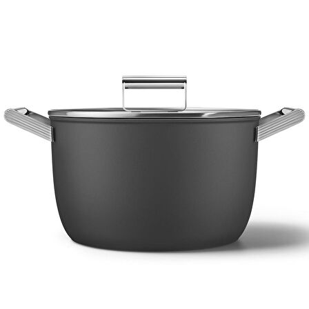Smeg Cookware 50's Style Prima Plus 5'li Siyah Tencere&Tava Seti