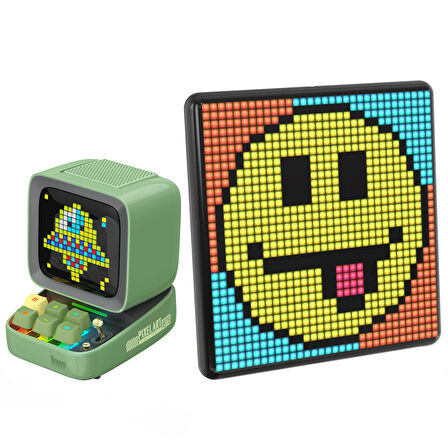 Divoom Ditoo Pro Yeşil Bluetooth Hoparlör ve Pixoo Max Led Ekran Seti