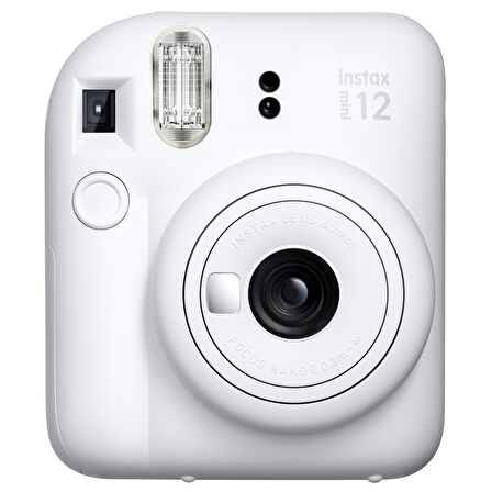 Instax mini 12 Beyaz Fotoğraf Makinesi-10'lu Film-Şeffaf Kılıf ve Divoom Ditoo Pro Beyaz Uyarlanabilir Piksel Ekranlı Bluetooth Hoparlör