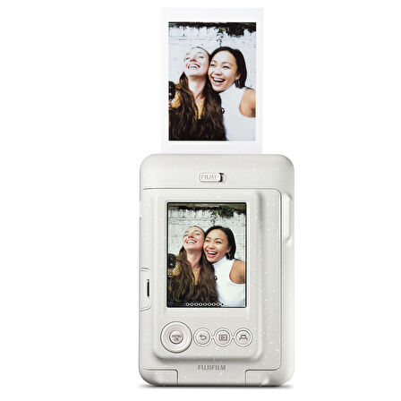 Instax mini LiPlay Hybrid Misty White Fotoğraf Makinesi 20'li Film Albüm ve Deri Kılıf Hediye Seti