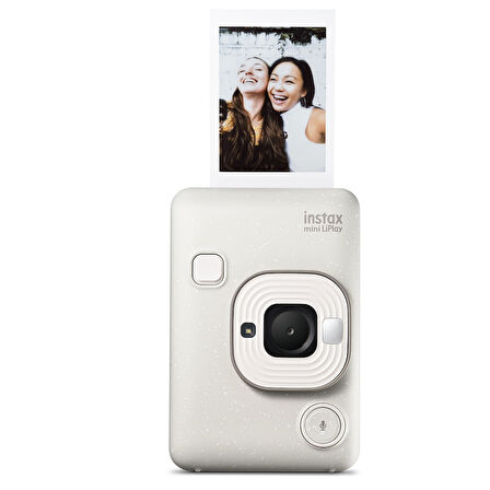 Instax mini LiPlay Hybrid Misty White Fotoğraf Makinesi 20'li Film ve Deri Kılıf Hediye Seti