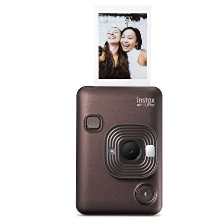 Instax mini LiPlay Hybrid Deep Bronze Fotoğraf Makinesi-10'lu Film ve Çerçeve Hediye Seti