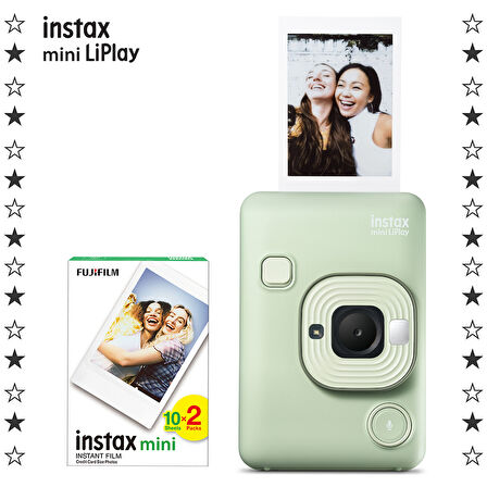 Instax mini LiPlay Hybrid Matcha Green Fotoğraf Makinesi 20'li Film