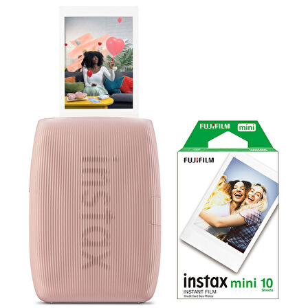 Instax mini Link 3 Pembe Akıllı Telefon Yazıcısı ve 10'lu mini Film