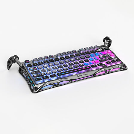 GravaStar Mercury K1 Pro+M1 Pro Kablosuz Rgb Işıklı Mekanik Q Gaming Klavye ve Optik Mouse Seti, Cyberpunk