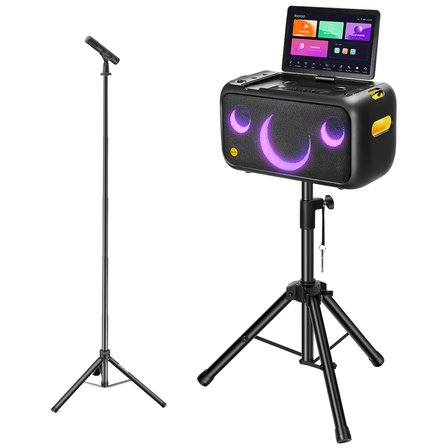Ikarao Partybox Hoparlör ve Mikrofon Standlı Break X1 460W Karaoke Bluetooth Hoparlör Seti