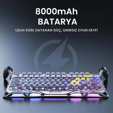GravaStar Mercury K1 Pro+X Kablosuz RGB Işıklı Mekanik Q Gaming Klavye ve Optik Mouse Seti, Uzay Gri