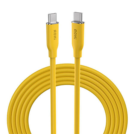 Aohi Youth 140W 3 Portlu Şarj Adaptörü, 140W 1m PD 3.1 480Mbps Süper Hızlı Şarj/Data Kablosu Seti