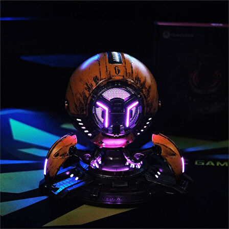 Gravastar Mars Pro 20W Bluetooth Hoparlör, Taşınabilir Stereo Ses Bombası, RGB Işıklı ve Şarj Standı, Sarı