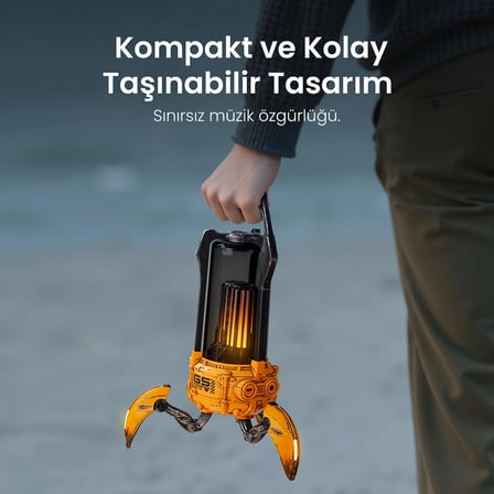 Gravastar Süpernova 25W Bluetooth Hoparlör, Taşınabilir Stereo Ses Bombası, RGB Işıklı, 2 Adet, Sarı