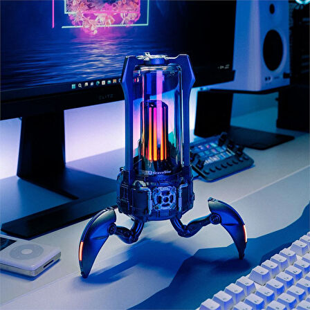 Gravastar Süpernova 25W Bluetooth Hoparlör, Taşınabilir Stereo Ses Bombası, RGB Işıklı, 2 Adet, Siyah