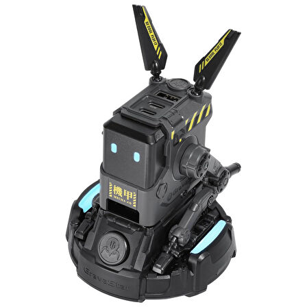 GravaStar Alpha65 Robot Figürlü 65W Hızlı Şarj Adaptörü ve Şarj Standı, Gri