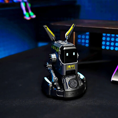 GravaStar Alpha65 Robot Figürlü 65W Hızlı Şarj Adaptörü ve Şarj Standı, Gri