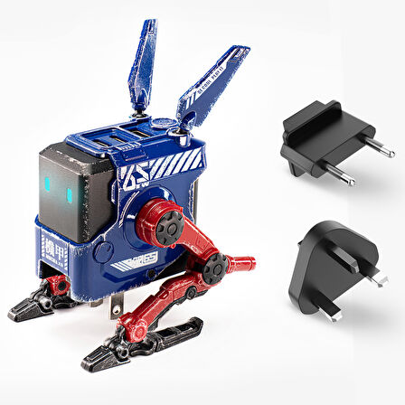 GravaStar Alpha65 Robot Figürlü 65W Hızlı Şarj Adaptörü ve Şarj Standı, Mavi