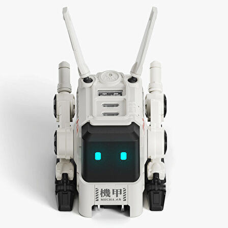GravaStar Alpha65 Robot Figürlü 65W Hızlı Şarj Adaptörü ve Şarj Standı, Beyaz