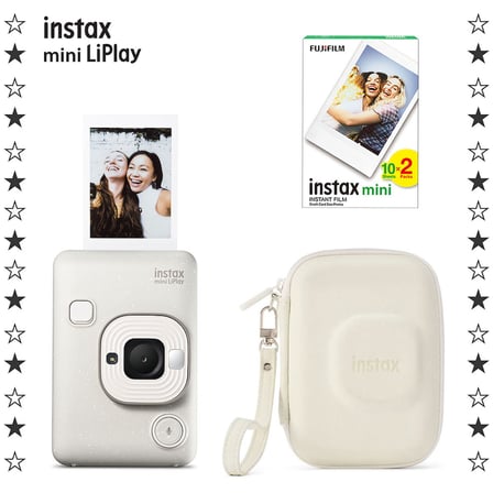Instax mini LiPlay Misty White Fotoğraf Makinesi 20'li Film ve Çanta Hediye Seti