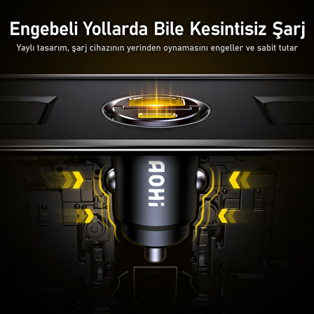 Aohi Superauto 2 Portlu PD 65W Araç İçi Şarjı, 140W LED Ekranlı Naylon Örgülü Süper Hızlı Şarj Kablosu