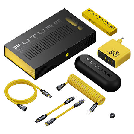 Aohi The Future Silky 2,6m 480Mbps 240W PD 3.1 MFI Lisanslı Süper Hızlı Şarj/Data Kablo, Youth 140W 3 Portlu Şarj Adaptörü Seti