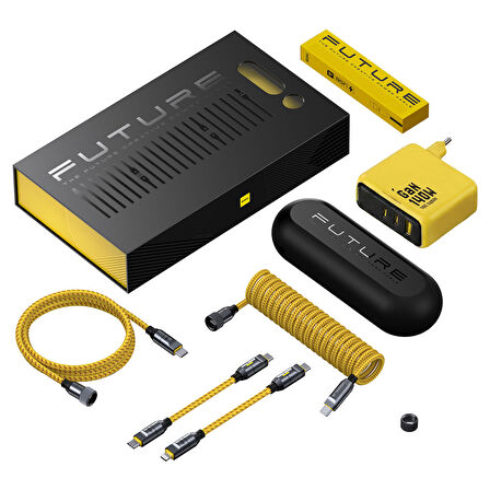 Aohi The Future Creative Power 2,6m 480Mbps 240W PD 3.1 MFI Lisanslı Süper Hızlı Şarj/Data Kablo, Youth 140W 3 Portlu Şarj Adaptörü Seti