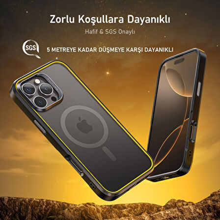 Aohi The Future Iphone 16 Pro Kılıfı Beyaz, Tam Kaplayan Kırılmaz Temperli Camlı Koruma
