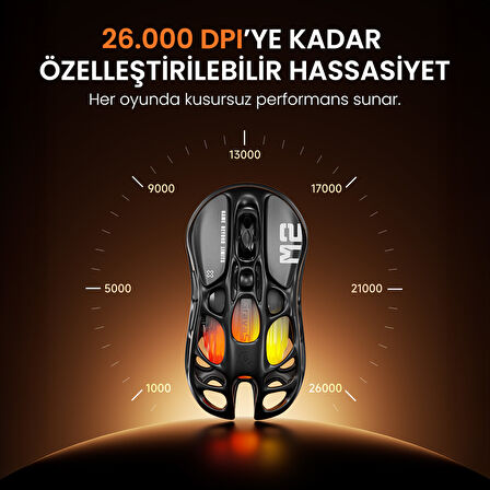 GravaStar Mercury V75 Lite Hall Effect, Rapid Trigger 8.000 Hz Kablolu Manyetik Klavye + M2 26.000 DPI RGB Kablosuz Mouse Oyuncu Seti, Siyah