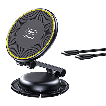 Aohi Superauto 65W Araç İçi Şarjı, 15W Şarj Aleti, Katlanır Telefon Tutucu