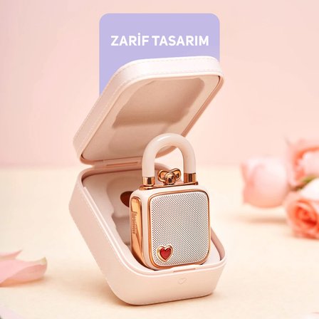 Divoom Ditoo Pro Bluetooth Hoparlör ve Ses Kayıt Özellikli LoveLock Hediye Seti, Pembe