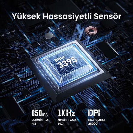 Gravastar K1 Lite Mekanik Gaming Klavye, M2 Kablosuz Optik Mouse ve Mousepad Oyuncu Seti, Stealth Black