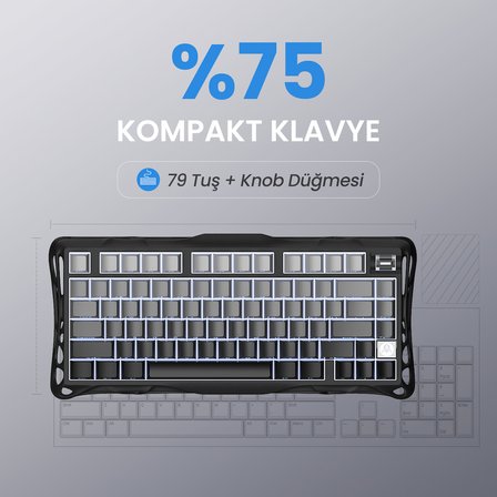 Gravastar K1 Mekanik Gaming Klavye, M1 Pro Kablosuz Optik Mouse ve Mousepad Oyuncu Seti, Gradient Black