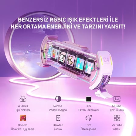 Gravastar K1 Mekanik Gaming Klavye, M1 Pro Kablosuz Optik Mouse ve Dijital Resim Çerçevesi Oyuncu Seti, Sakura Pink