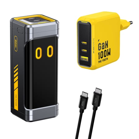 Aohi Starship 10.000 mAh 210W Powerbank, Youth 3 Portlu 100W Şarj Adaptörü