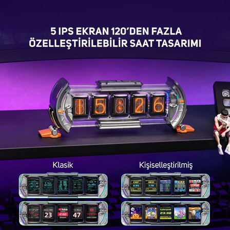 Gravastar K1 Pro Mekanik Gaming Klavye, M1 Pro Kablosuz Optik Mouse ve Dijital Resim Çerçevesi Oyuncu Seti, Interstellar Silver