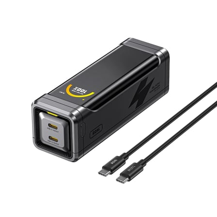 Aohi The Black Warrior 10.000 mAh 65W PD3.0 Powerbank, Akıllı Dijital Göstergeli Taşınabilir Hızlı Şarj Cihazı, Siyah
