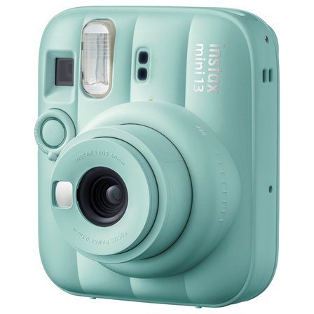 Instax Mini 13 Lagoon Green Fotoğraf Makinesi Deri Çanta Kıskaç ve 10'lu Film Hediye Seti
