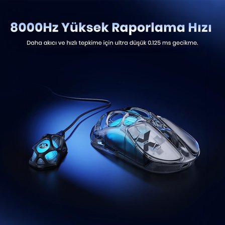 GravaStar Mercury V60 Kablolu Manyetik Gaming İngilizce Q Klavye ve X Air Kablosuz Optik Mouse Seti, Onyx Crystal