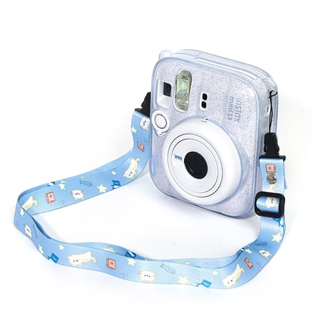 Instax Mini 13 Makine Uyumlu Mavi Simli Pleksi Kılıf