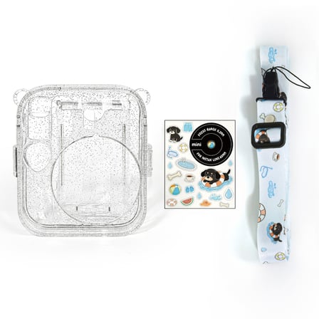 Instax Mini 13 Makine Uyumlu Beyaz Simli Pleksi Kılıf