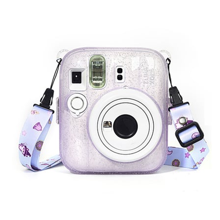 Instax Mini 13 Makine Uyumlu Lila Simli Pleksi Kılıf