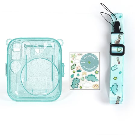 Instax Mini 13 Makine Uyumlu Yeşil Simli Pleksi Kılıf