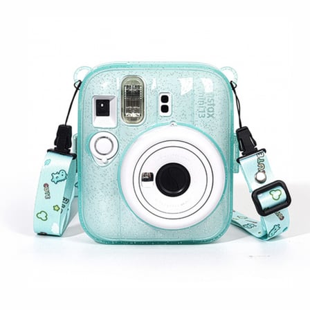 Instax Mini 13 Makine Uyumlu Yeşil Simli Pleksi Kılıf