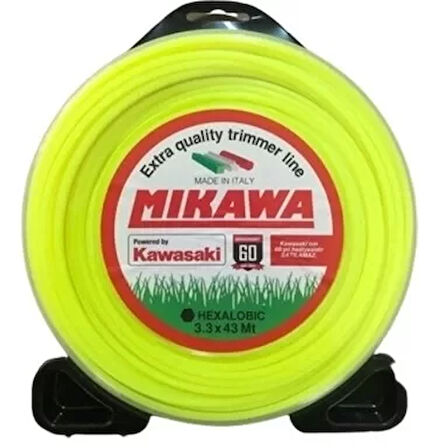 Kawasaki Mikawa Tırpan Misinası 3.3mm 43mt Sarı 6 Köşe Misina