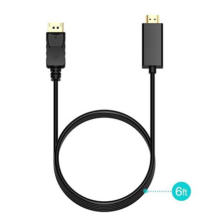 Displayport To Hdmi Çevirici Dönüştürücü Adaptör Kablosu 1.8 Metre