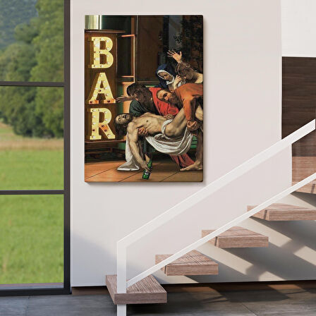 İsa'nın Defni Parodi Hrıstiyan Hediyesi Dekoratif Duvar Tablosu-6256