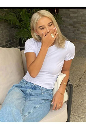 Newon Beyaz Vintage Baskılı T-shirt