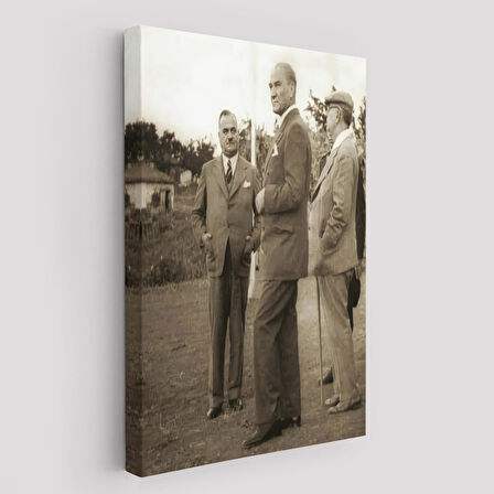 Atatürk, Celal Bayar, ve Kılıç Ali ile Muhafız Alayında Denetlemelerde Bulunurken Tablo-6259