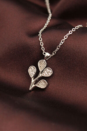 Gümüş Renk Zirkon Taşlı Çoklu Balon Kolye